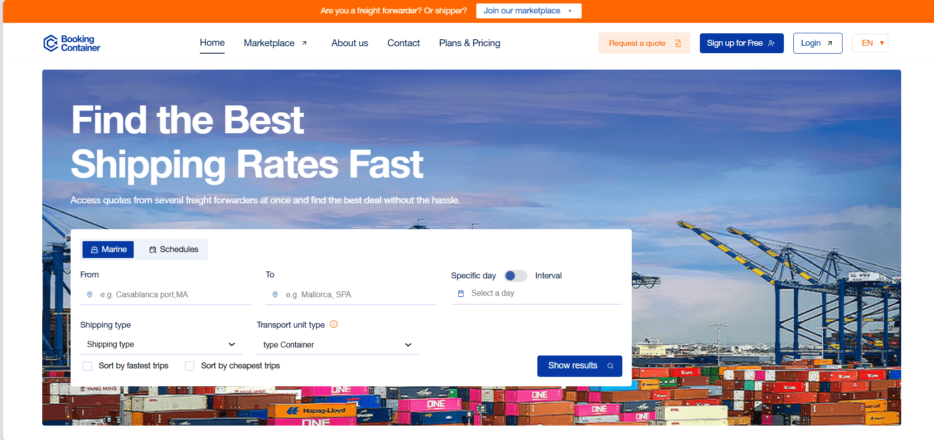 Booking-Container Project Screenshot