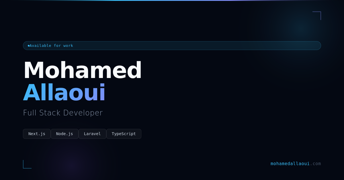 Mohamed Allaoui | Full Stack Developer